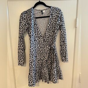 Leopard Print Wrap Dress